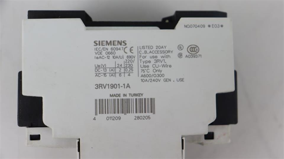 Siemens Leistungsschalter 3RV1021-4BA10 + 3RV1901-1A TOP ZUSTAND