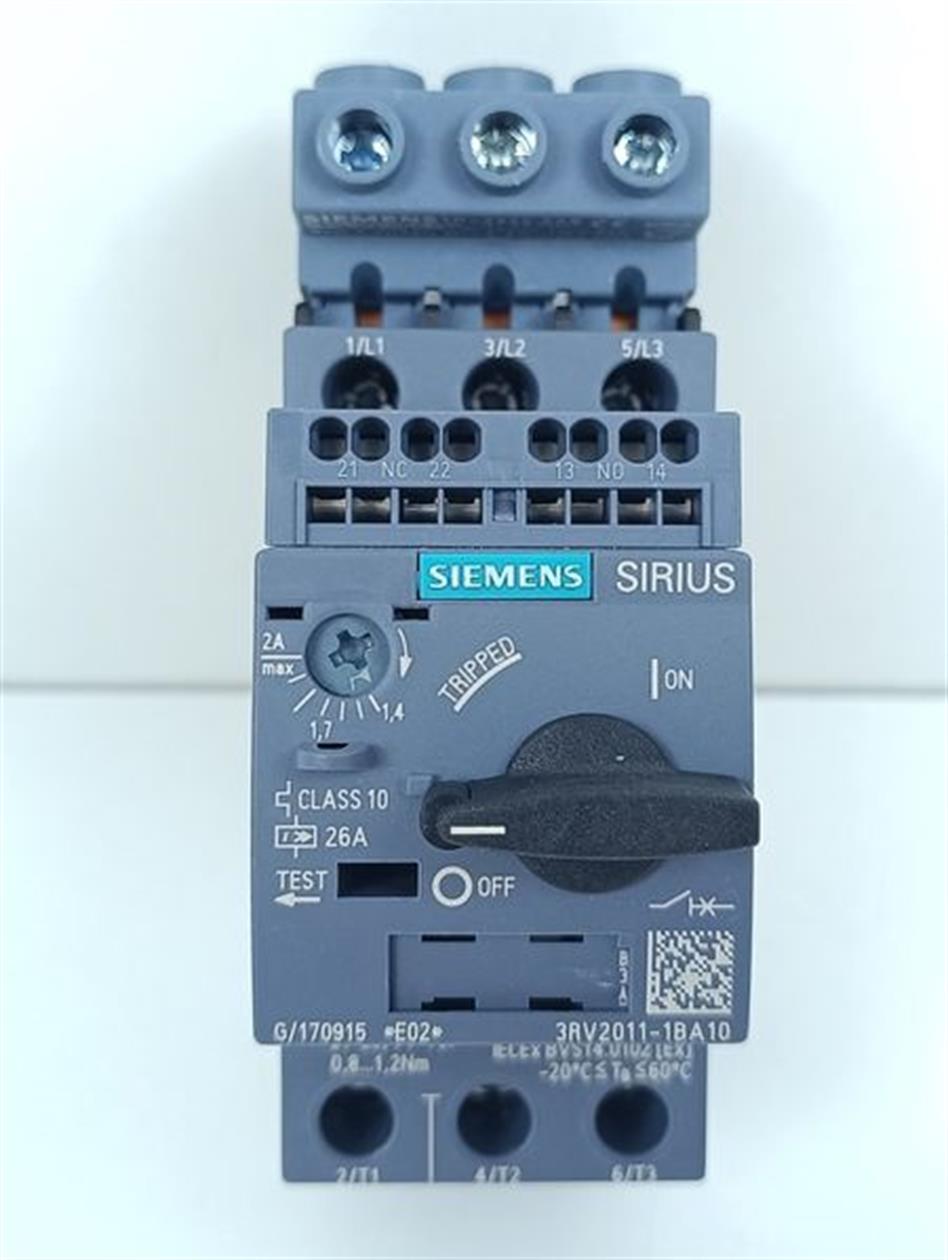 Siemens Leistungsschalter 3RV2011-1BA10 + 3RV2925-5AB TOP ZUSTAND