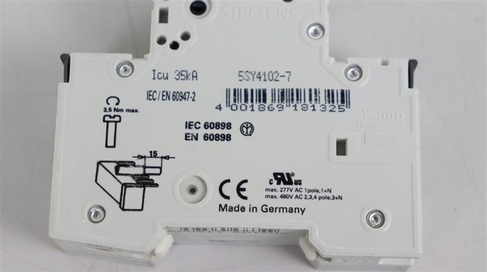 Siemens Leistungsschalter 5SY41 MCB C2 + 5ST3010AS TOP ZUSTAND