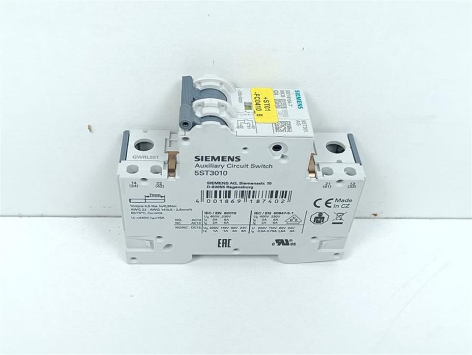 Siemens Leistungsschalter 5SY4104-7 MCB C4 + 5ST301.AS TOP ZUSTAND