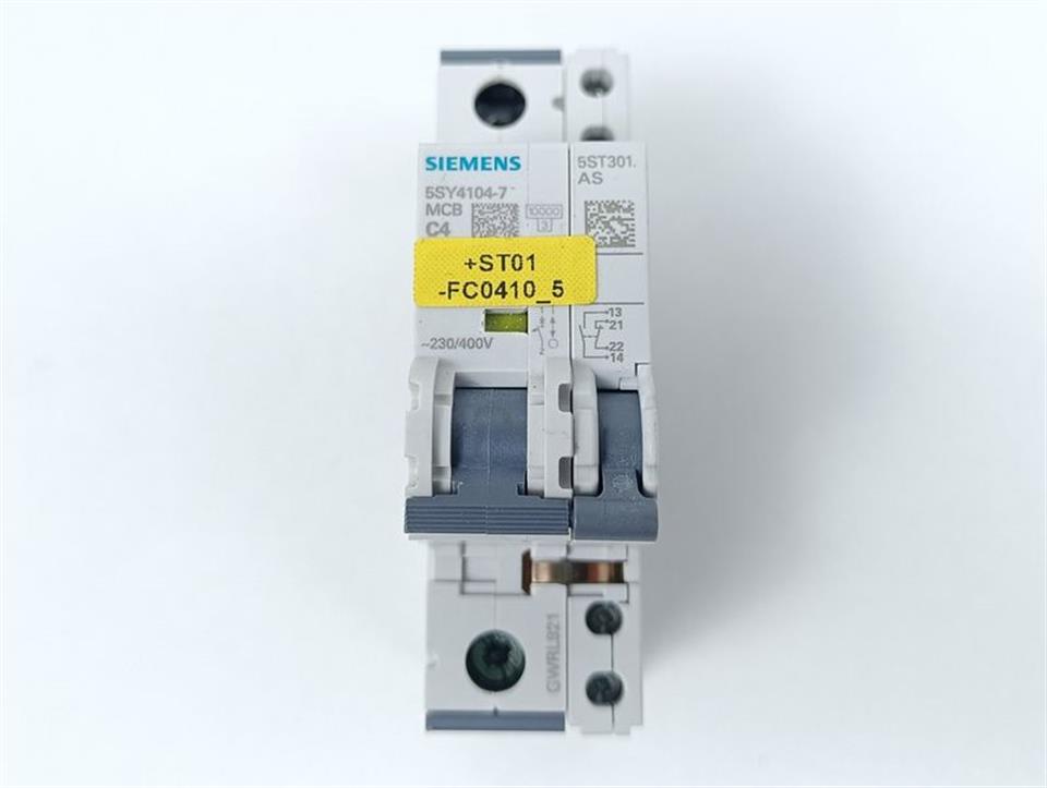 Siemens Leistungsschalter 5SY4104-7 MCB C4 + 5ST301.AS TOP ZUSTAND
