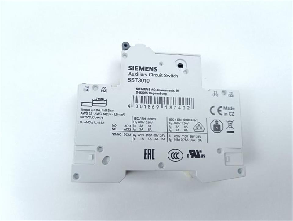 Siemens Leistungsschalter 5SY4106-7 MCB C6 + 5ST301.AS TOP ZUSTAND