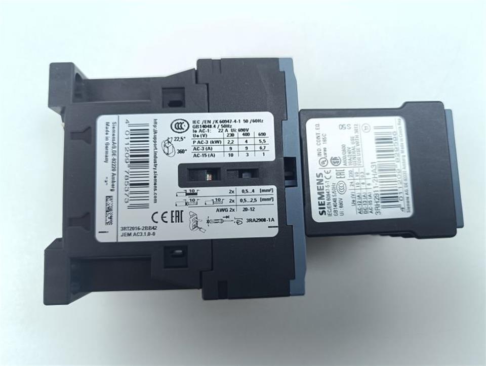 Siemens Leistungsschütz 3RT2016-2BB42 + 3RH2911-2HA31 + RT2916-1BB00 TOP ZUSTAND