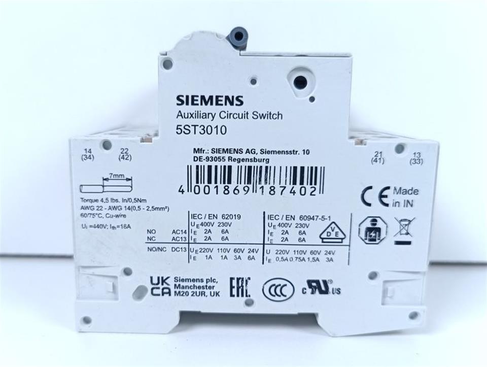 Siemens Leitungsschutzschalter 5SY7363-7 MCB C63 + 5ST301.AS TOP ZUSTAND