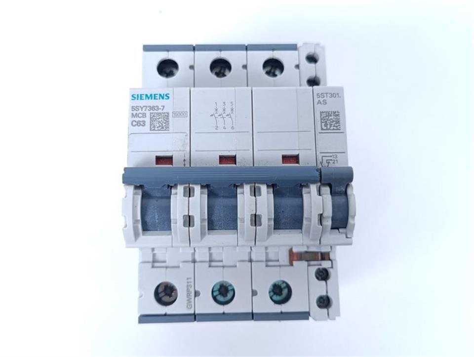 Siemens Leitungsschutzschalter 5SY7363-7 MCB C63 + 5ST301.AS TOP ZUSTAND