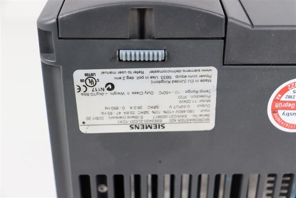 Siemens  Micromaster 420 6SE6420-2UD31-1CA1 11kw 400V TESTED TOP ZUSTAND