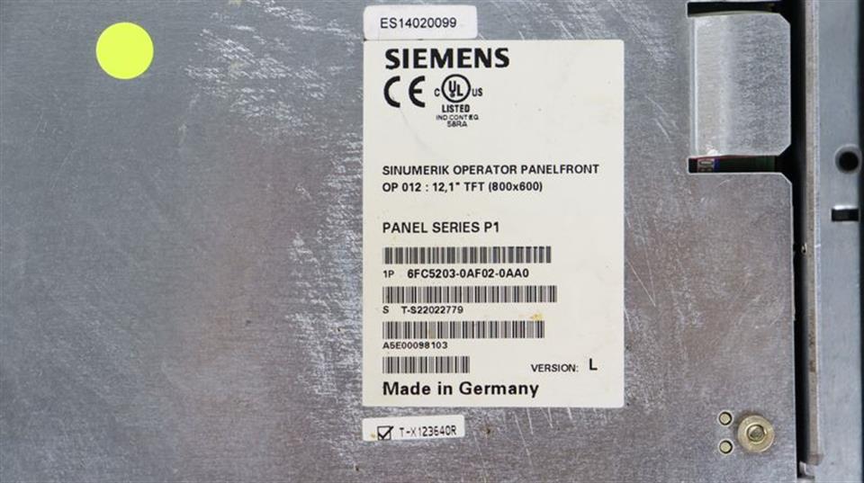 Siemens Operator Panelfront OP 012 6FC5203-0AF02-0AA0 Ver.L TOP ZUSTAND TESTED