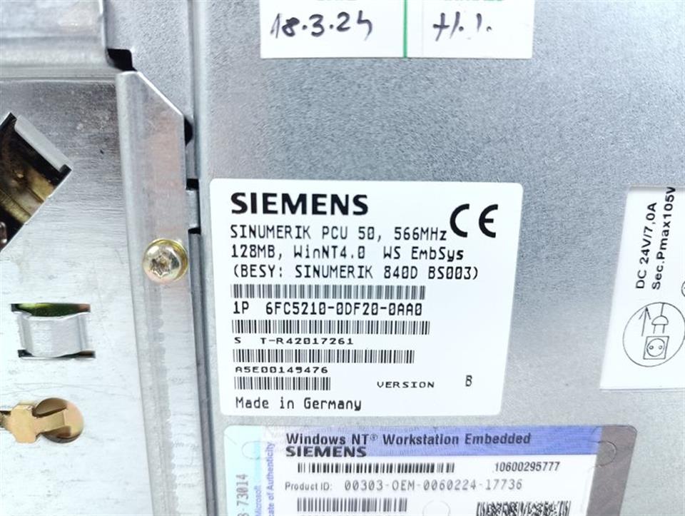 Siemens PCU50 6FC5210-0DF20-0AA0 + 6FC5253-6BX10-2AF0 TESTED & REFURBISHED