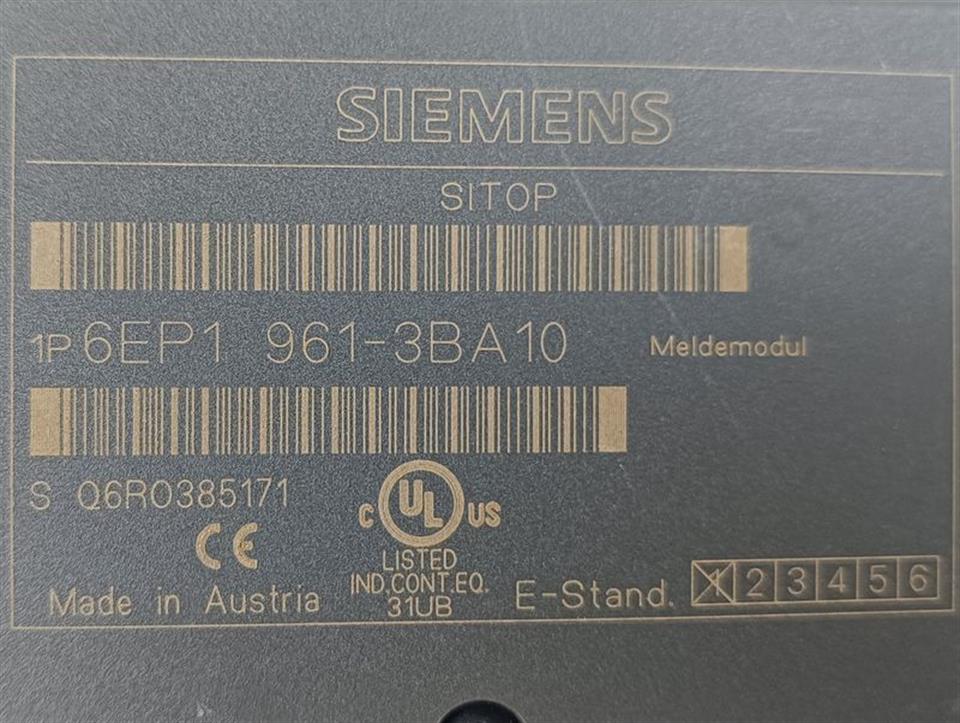 Siemens PUFFERMODUL 6EP1 961-3BA10 6EP1 961-3BA10 E-Stand: 01 TOP ZUSTAND