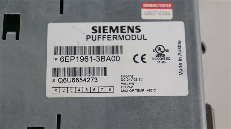 Siemens PUFFERMODUL 6EP1961-3BA00 6EP1 961-3BA00 E-Stand: 01 TOP ZUSTAND