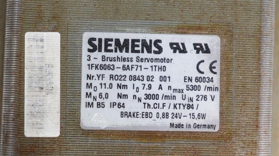 Siemens Servomotor 1FK6063-6AF71-1TH0 TESTED & TOP ZUSTAND