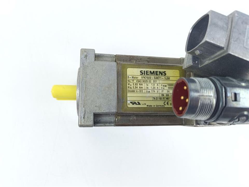 Siemens Servomotor 1FK7022-5AK71-1LG0 max 10000 /min TESTED & NEUWERTIG