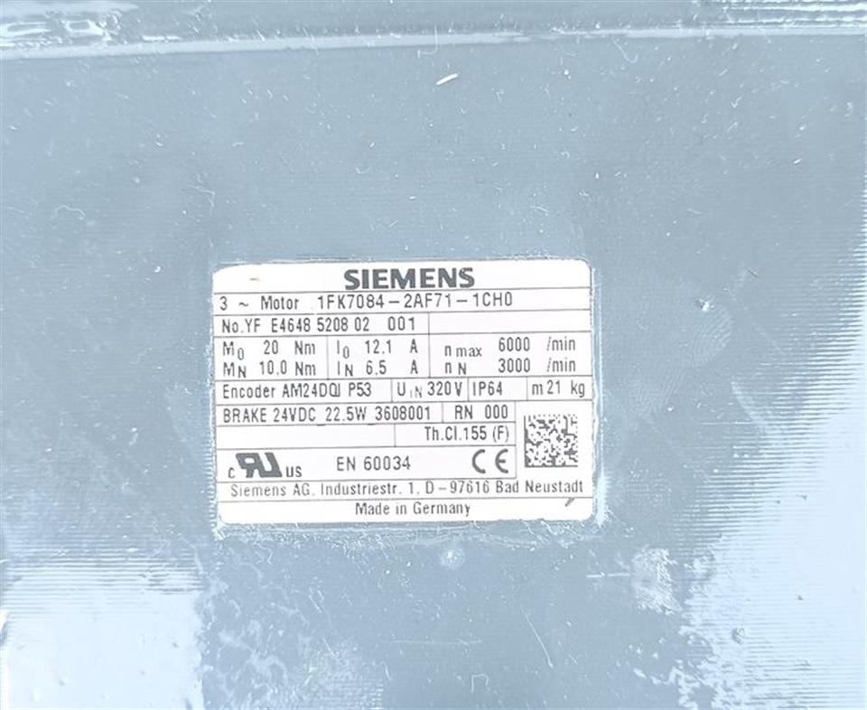 Siemens Servomotor 1FK7084-2AF71-1CH0 TESTED & TOP ZUSTAND