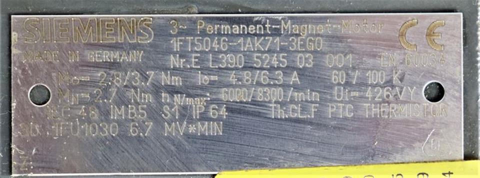 Siemens Servomotor 1FT5046-1AK71-3EG0 1FT50461AK713EG0