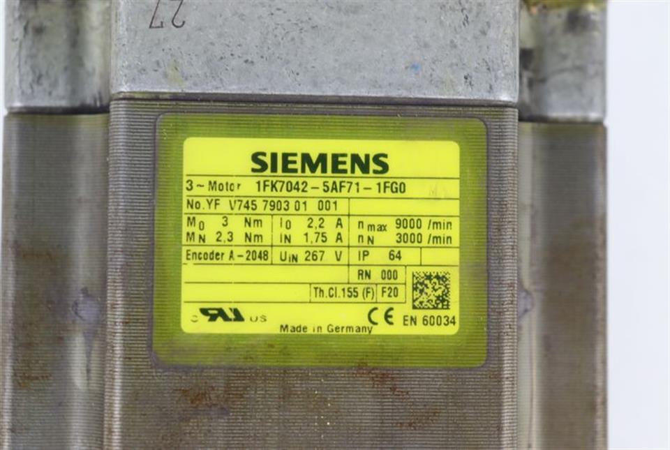 SIEMENS Servomotor 3-Motor 1FK7042-5AF71-1FG0 TESTED & TOP ZUSTAND