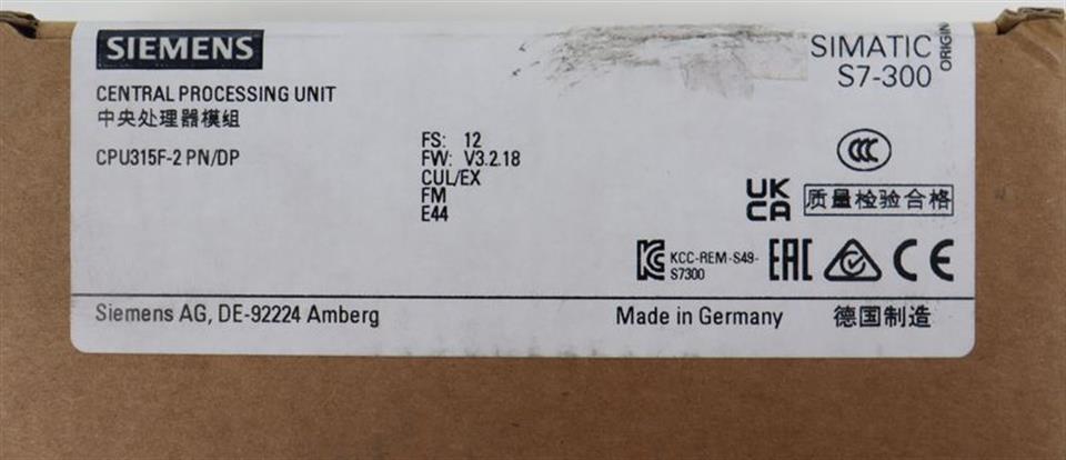 Siemens 6ES7315-2FJ14-0AB0 6ES7 315-2FJ14-0AB0 CPU315F-2 PN/DP FS:12 OVP SEALED