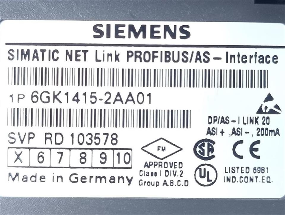 Siemens Simatic 6GK1415-2AA00 Profibus AS-Interface TESTED & TOP ZUSTAND
