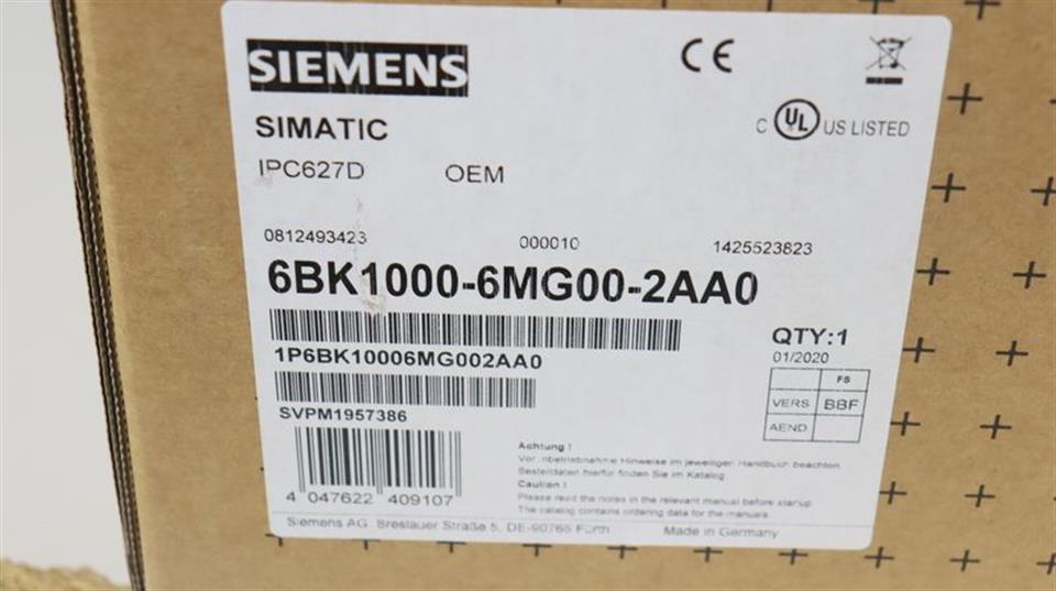 Siemens Simatic IPC627D 6BK1000-6MG00-2AA0 6FC5887-0AA61-0YB0 UNUSED & OVP