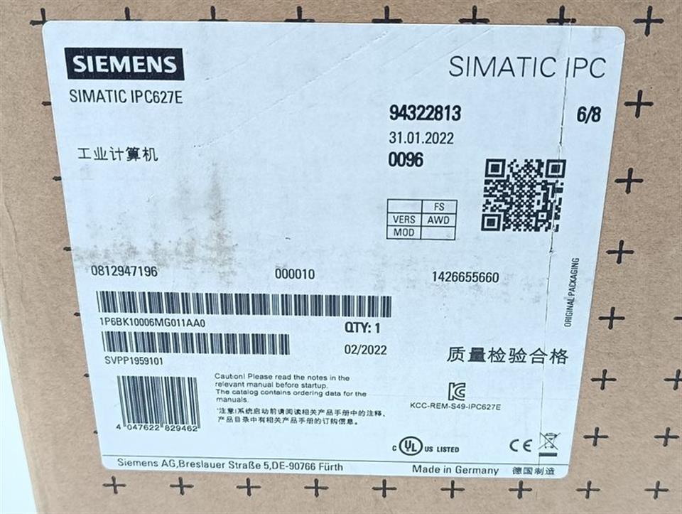Siemens Simatic IPC627E Box PC 6BK1000-6MG01-1AA0 6FC5887-0AA63-0YB0 UNUSED OVP
