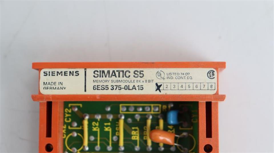 SIEMENS SIMATIC MEMORY SUBMODULE 8K x 8 BIT 6ES5375-0LA15 E-STAND:01 TOP ZUSTAND