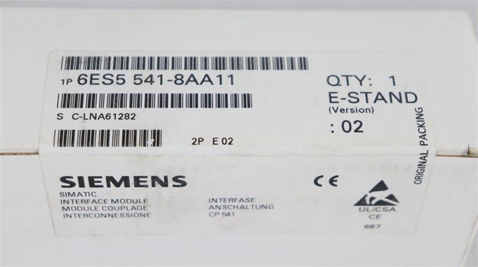 Siemens Simatic S5 6ES5541-8AA11 E-Stand 2 6ES5 541-8AA11 UNUSED + OVP + SEALED