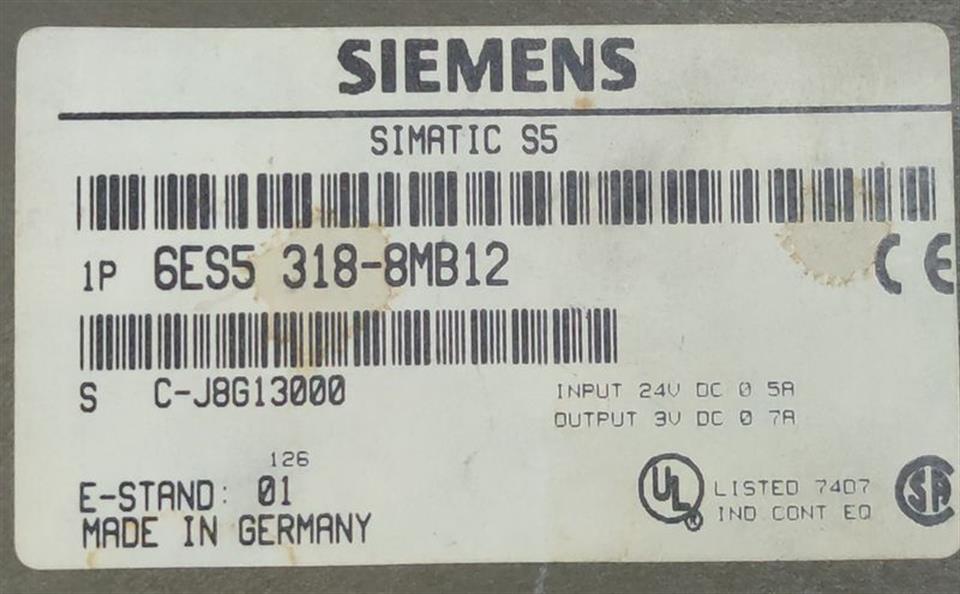 SIEMENS SIMATIC S5 ET200U 6ES5 318-8MB12 TESTED & TOP ZUSTAND