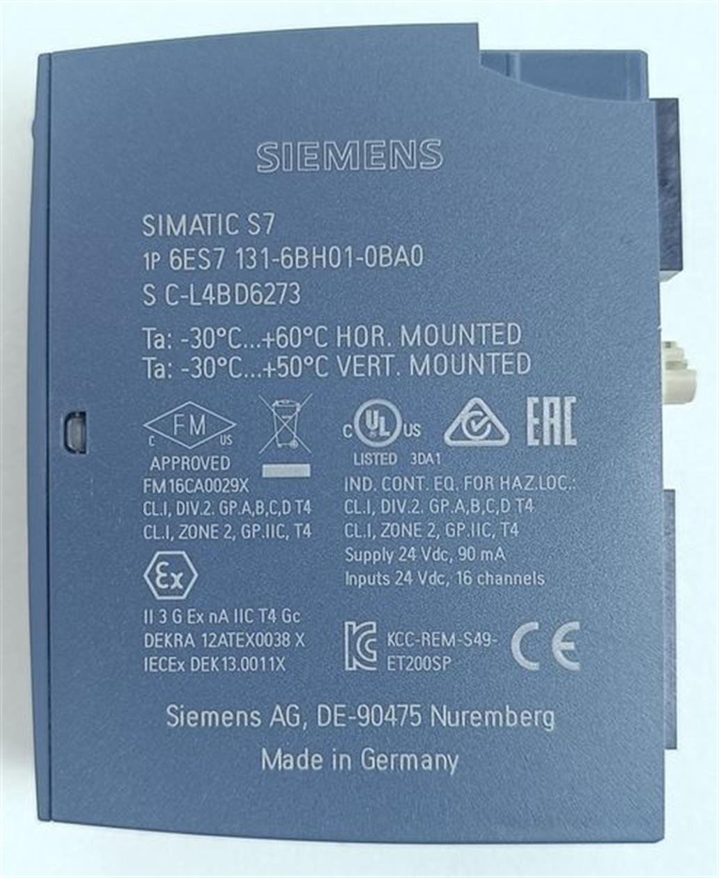 Siemens Simatic S7 6ES7 131-6BH01-0BA0 Modul DI ST 16x24VDC TOP ZUSTAND