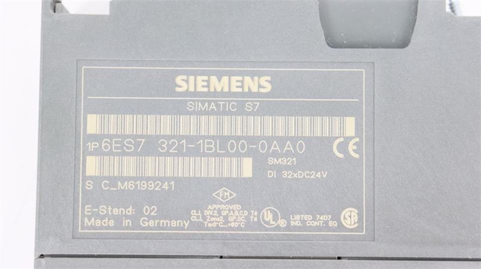 Siemens Simatic S7 6ES7 321-1BL00-0AA0 6ES7321-1BL00-0AA0 E.St.: 02