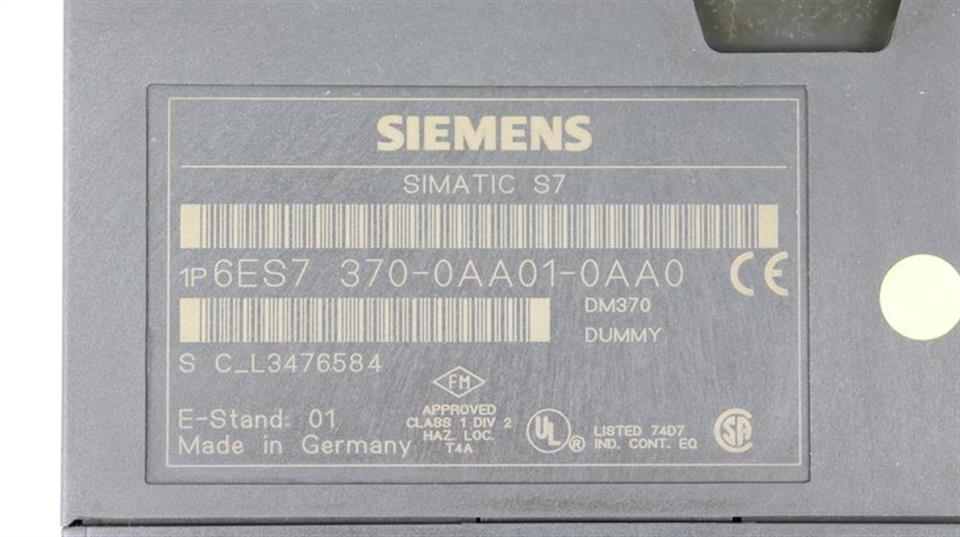 Siemens Simatic S7 6ES7 370-0AA01-0AA0 6ES7370-0AA01-0AA0 E-St.01 TOP ZUSTAND
