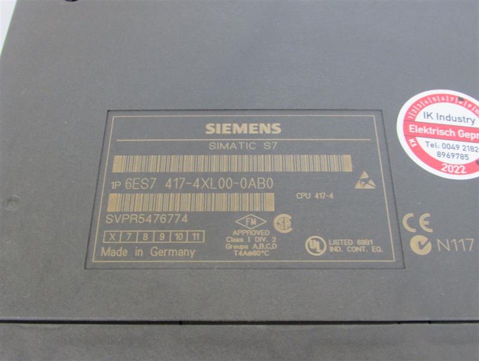 Siemens Simatic S7 CPU 417-4 6ES7 417-4XL00-0AB0 E.St.6 +MC SRAM 4MB TOP ZUSTAND