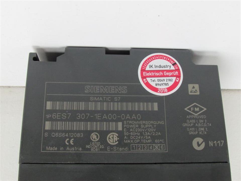 Siemens Simatic S7 PS307 6ES7 307-1EA00-0AA0 6ES7307-1EA00-0AA0 E-St.5 Neuwertig