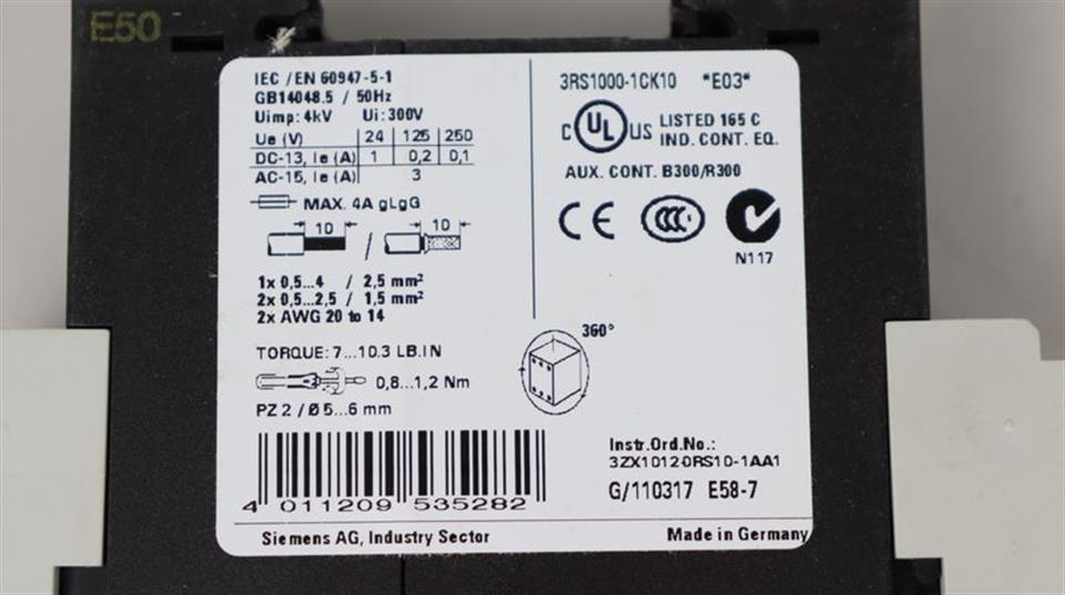 Siemens SIMIREL 3RS1000-1CK10 Überwachungsrelais Temperatur UNUSED & OVP