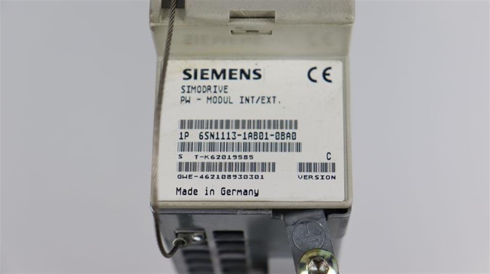 Siemens Simodrive 6SN1113-1AB01-0BA0 PW-MODUL INT/EXT Ver. C TESTED