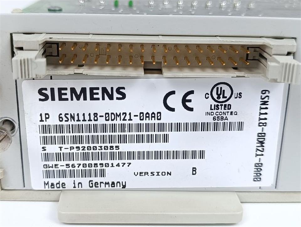 Siemens Simodrive 6SN1118-0DM21-0AA0 Version: B TESTED & REFURBISHED