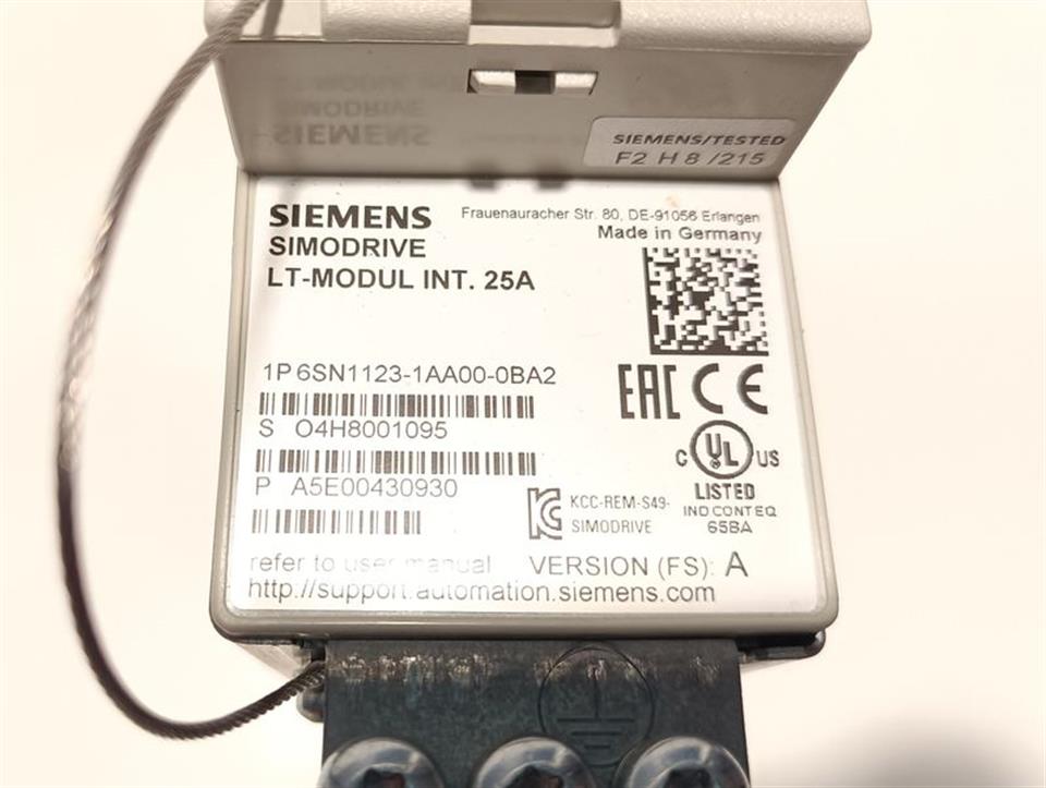 Siemens Simodrive 6SN1123-1AA00-0BA2 LT-Modul Int. 25A Ver. A TESTED NEUWERTIG