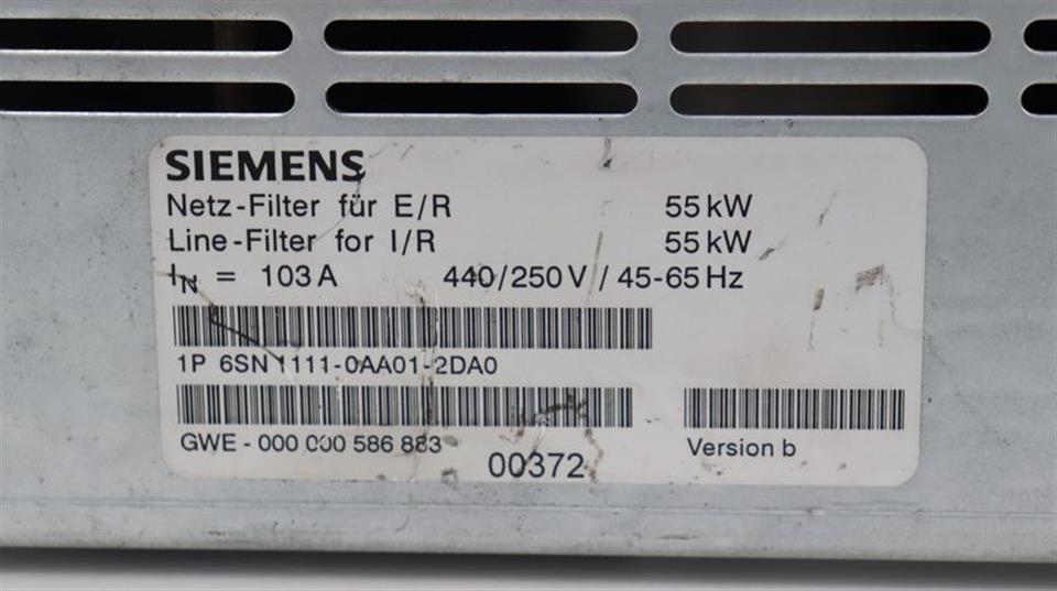 Siemens Simodrive Netz-Filter E/R 55kw 6SN1111-0AA01-2DA0 Version B TOP ZUSTAND