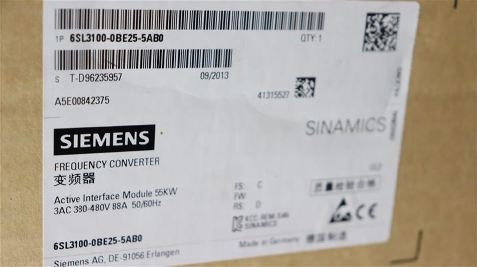 Siemens Sinamics 6SL3100-0BE25-5AB0 FS: C UNUSED & OVP