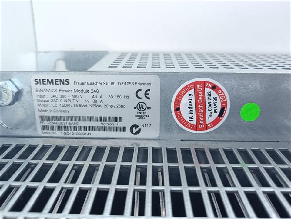 Siemens Sinamics 6SL3224-0BE31-5AA0 Ver. F + 6SL3203-0CJ24-5AA0 TESTED NEUWERTIG