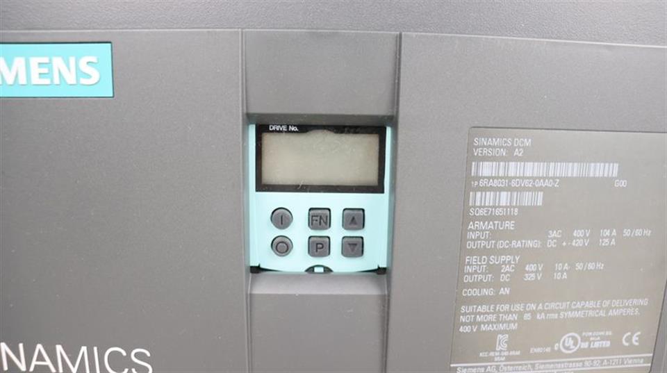 Siemens Sinamics DCM 6RA8031-6DV62-0AA0-Z G00 C98043-A7100-L4-1 Vs:A2 TOP TESTED
