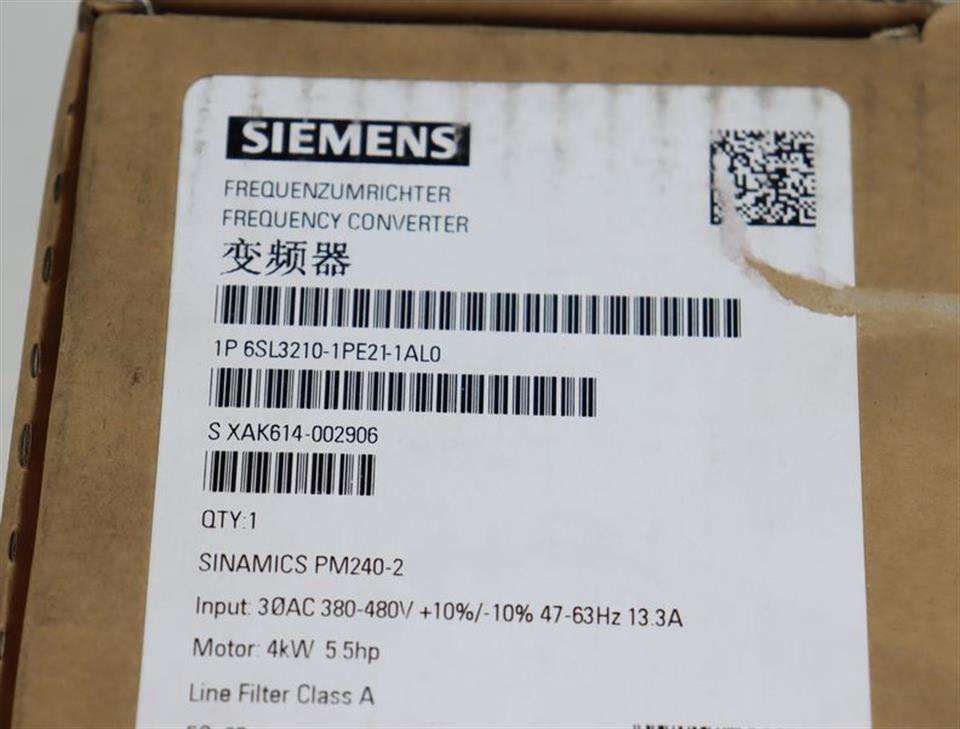 Siemens Sinamics PM240-2 6SL3210-1PE21-1AL0 FS: 05 UNUSED & OVP