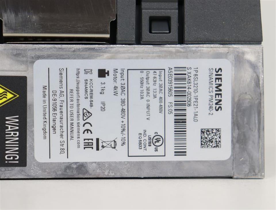 Siemens Sinamics PM240-2 6SL3210-1PE21-1AL0 FS: 05 UNUSED & OVP