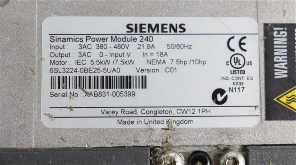Siemens Sinamics Power Module 240  6SL3224-0BE25-5UA0 TESTED & TOP ZUSTAND