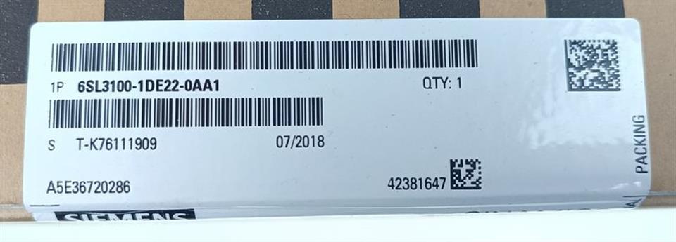 Siemens Sinamics Power Supply 6SL3100-1DE22-0AA1 FS: E UNUSED & OVP & VERSIEGELT