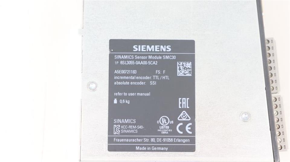 Siemens Sinamics Sensor Module 6SL3055-0AA00-5CA2 Ver.F TESTED & TOP ZUSTAND