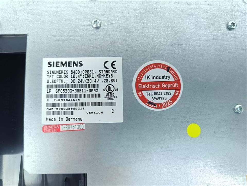Siemens Sinumerik 6FC5203-0AB11-0AA2 840 0P031 Vers.C TESTED & TOP ZUSTAND