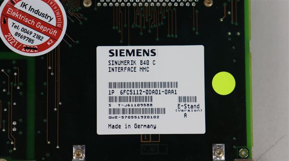 Siemens Sinumerik 840 C 6FC5112-0DA01-0AA1 Vers.A TOP ZUSTAND TESTED