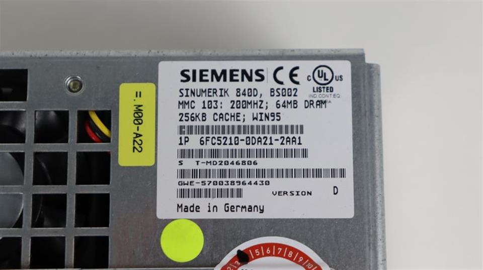 Siemens Sinumerik 840D 6FC5210-0DA21-2AA1 Version D MMC 103 TESTED TOP ZUSTAND