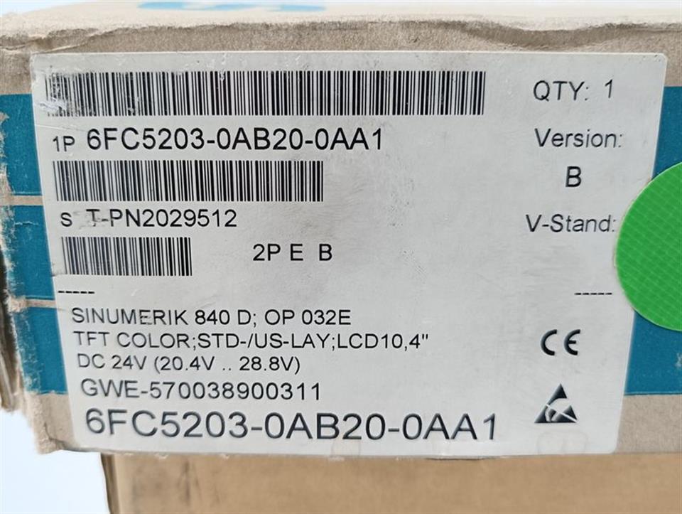 Siemens Sinumerik 840D OP032 6FC5203-0AB20-0AA1 Ver.: B TESTED & UNUSED & OVP