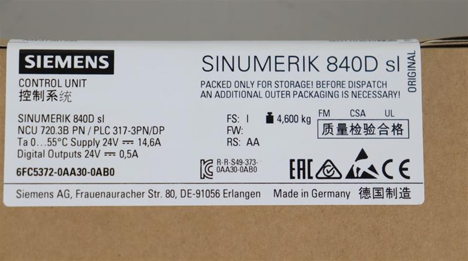 Siemens Sinumerik 840D SL 6FC5372-0AA30-0AB0 FS:I UNUSED & OVP & VERSIEGELT
