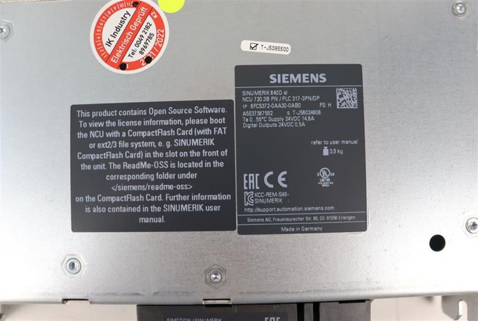 Siemens Sinumerik 840D SL 6FC5372-0AA30-0AB0 NCU 720.3B PN FS:H TESTED NEUWERTIG